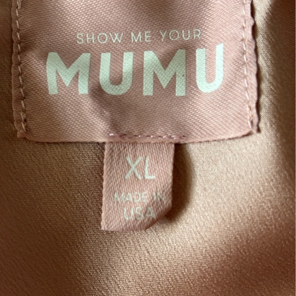 Show Me Your MuMu Jasmine Halter Maxi Dress Luxe Satin Formal Apricot Size XL - Picture 9 of 12